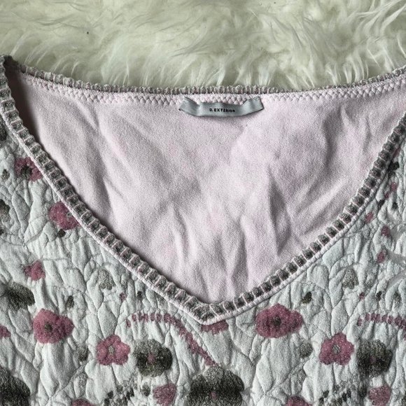 Vintage Baby Pink Floral Long Sleeve Top - Picture 3 of 5